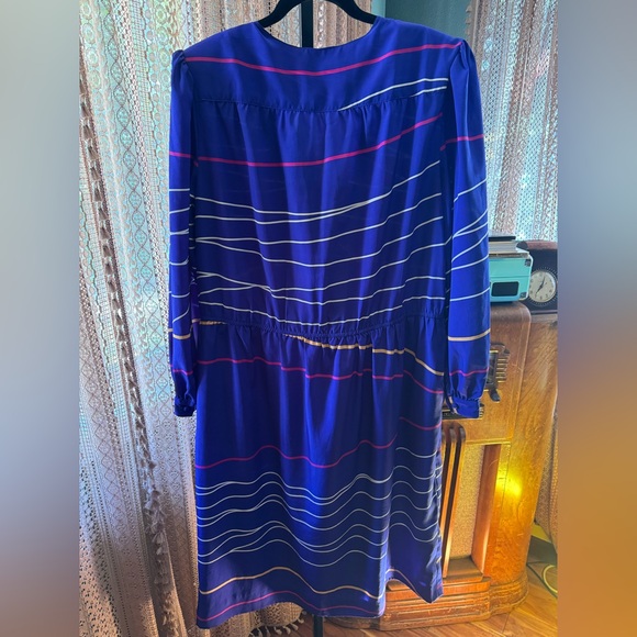 VTG Mihang Blue Striped Dress - Picture 3 of 5